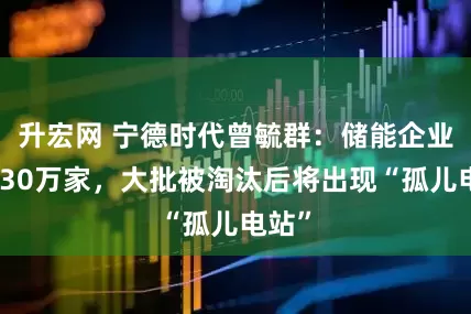 升宏网 宁德时代曾毓群：储能企业已超30万家，大批被淘汰后将出现“孤儿电站”